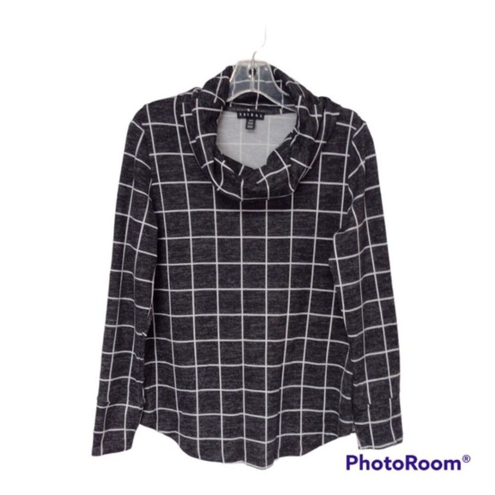 Tribal. Stitchfix. Black & White Check Long Sleeve Knit Tunic. Size Medium.